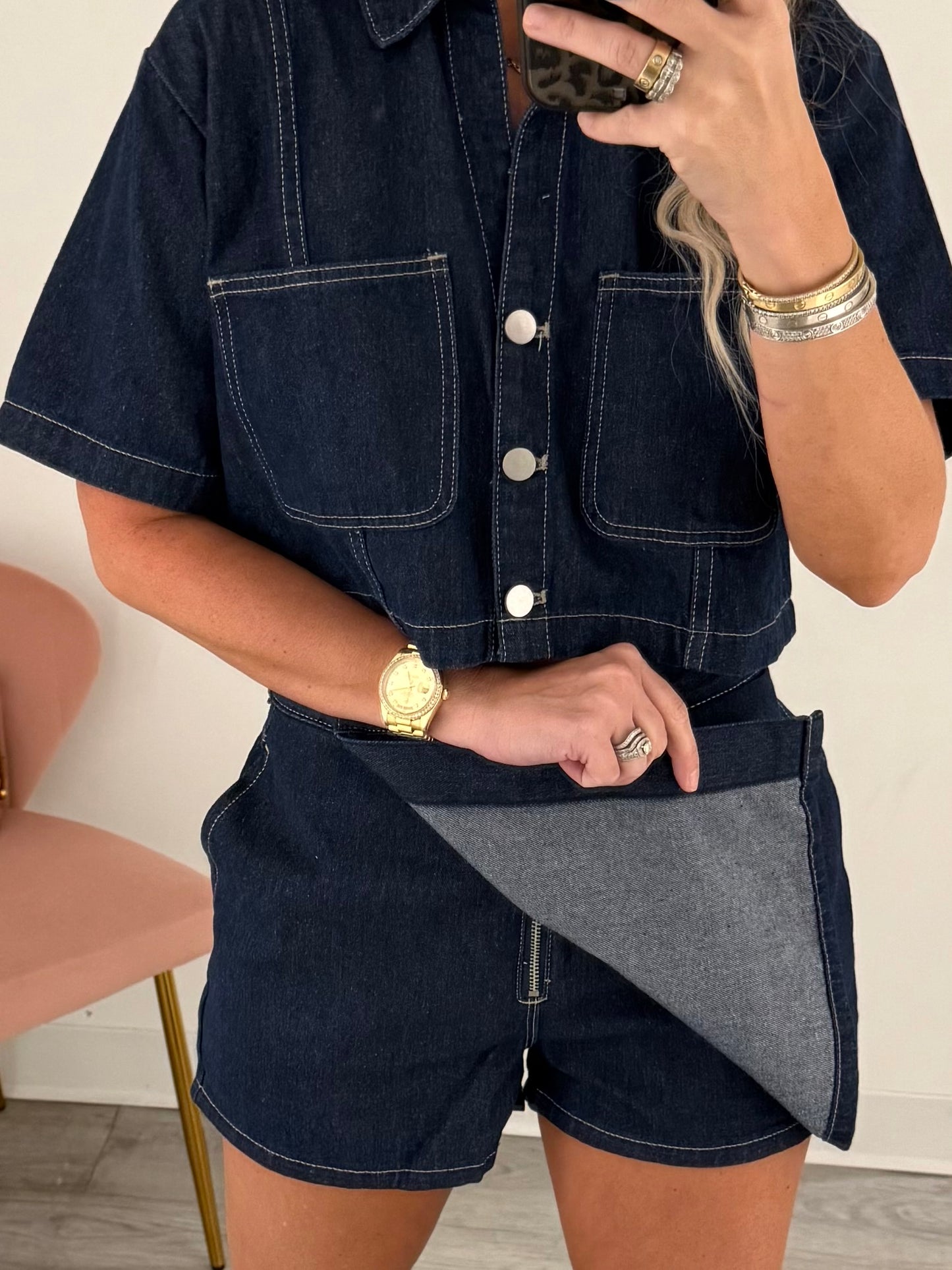Dark Denim Skort