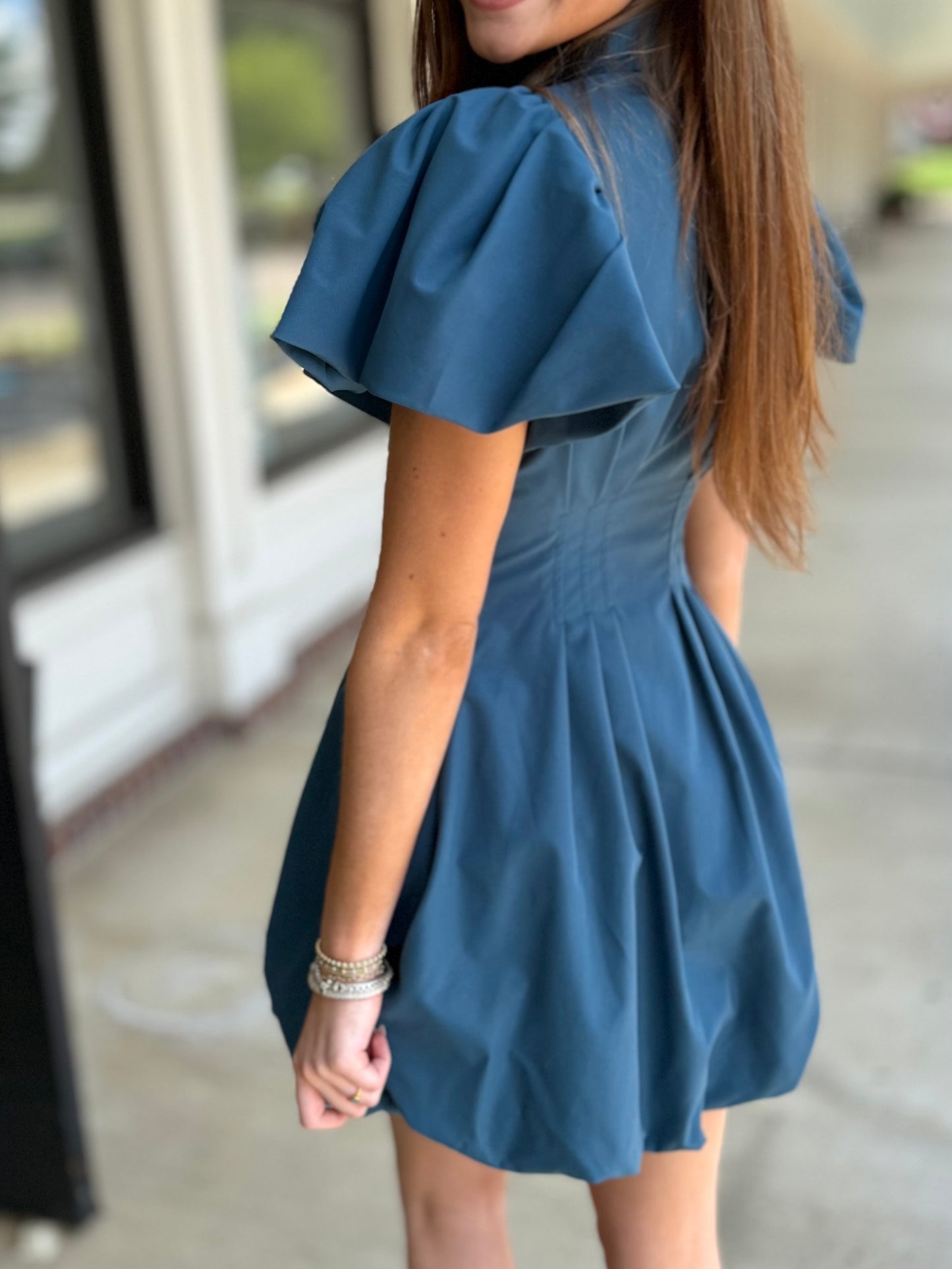 Zip Puff Bubble Dress