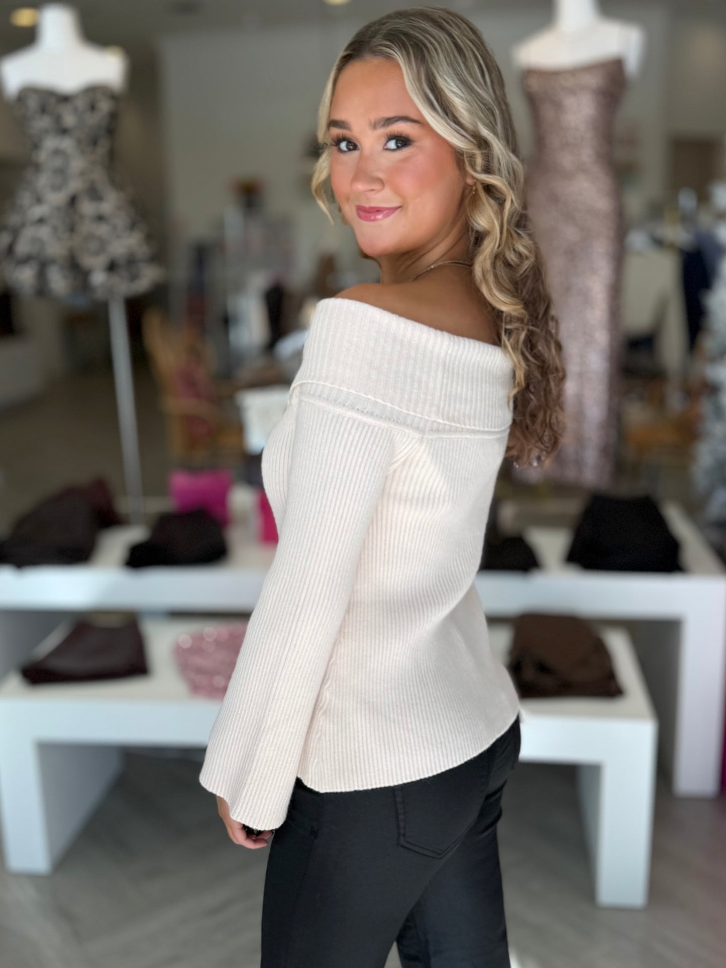 Ivory O/S L/S Sweater