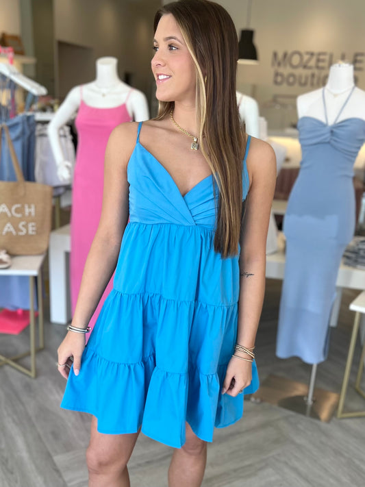 Sweetheart Mini Dress in Blue