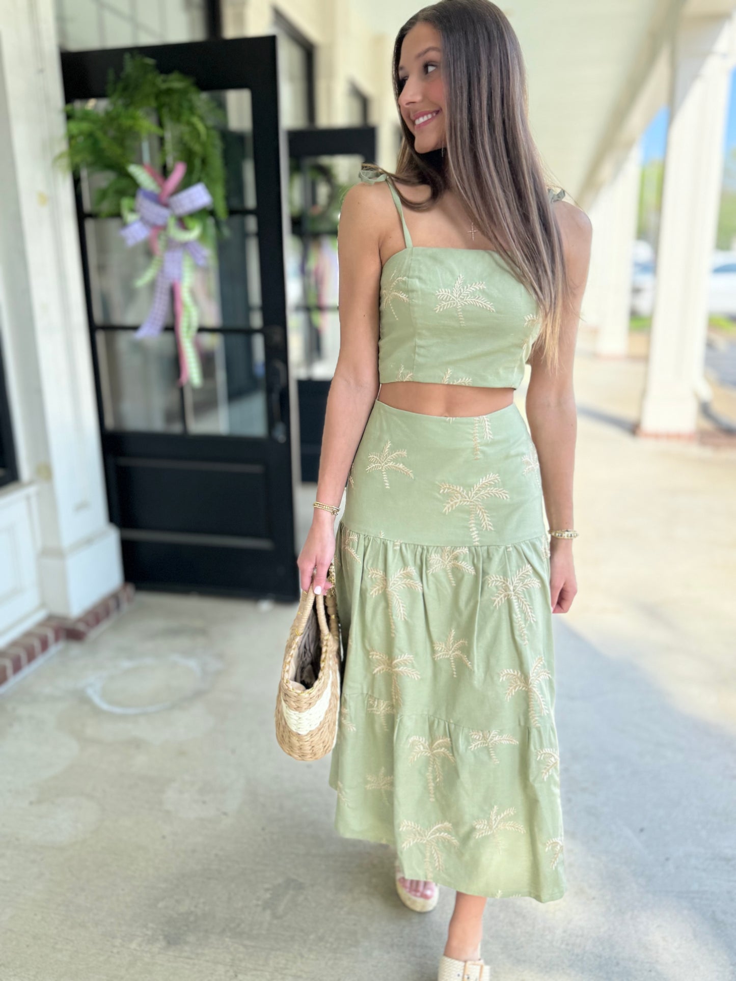 Gold Palm Tree Tube Top