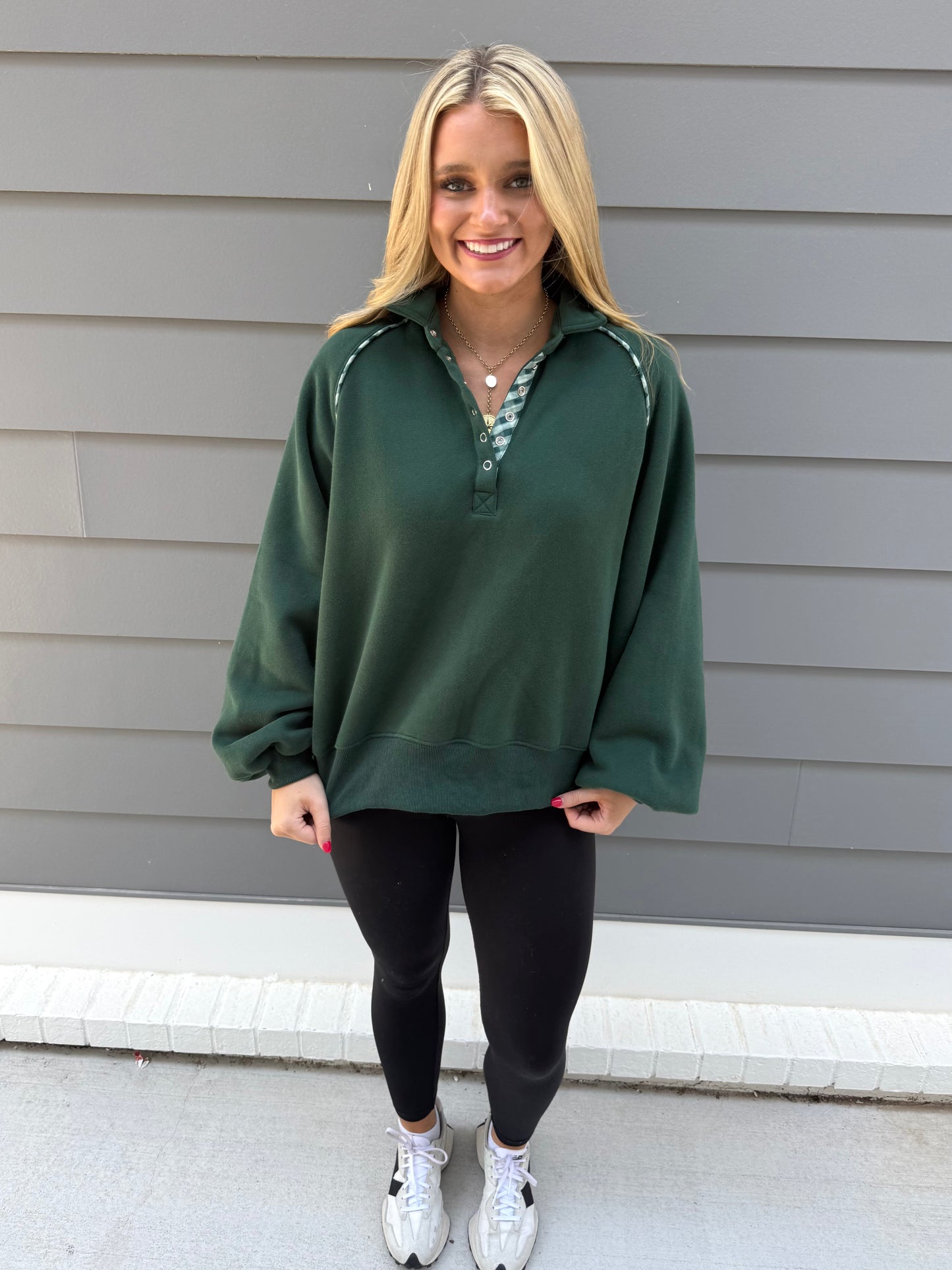 Green Gingham Piper Snap