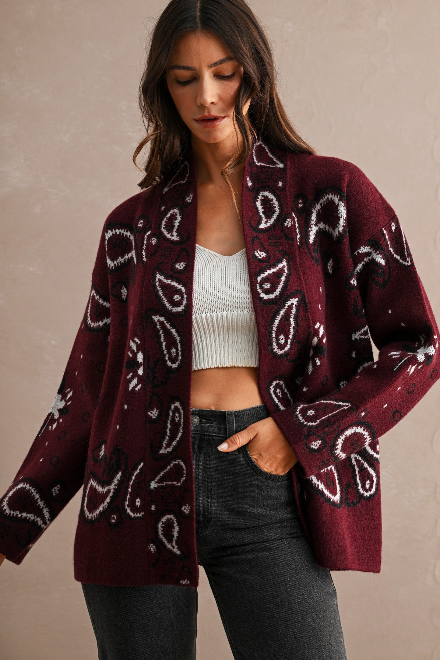 Paisley Pattern Cardigan (3 colors)