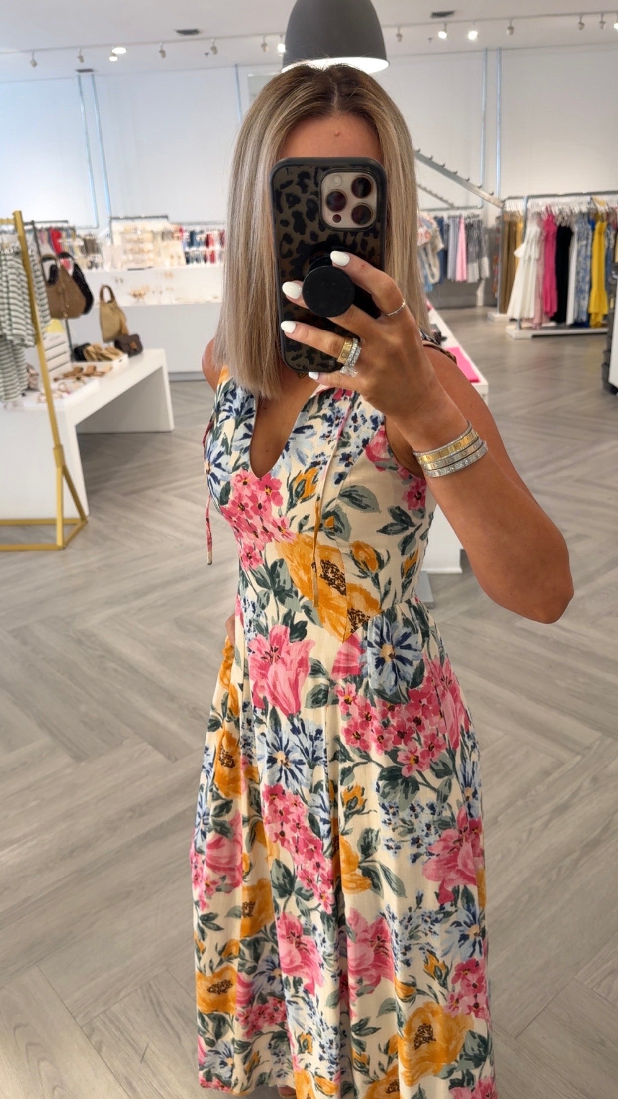 Canvas Floral Keyhole Maxi