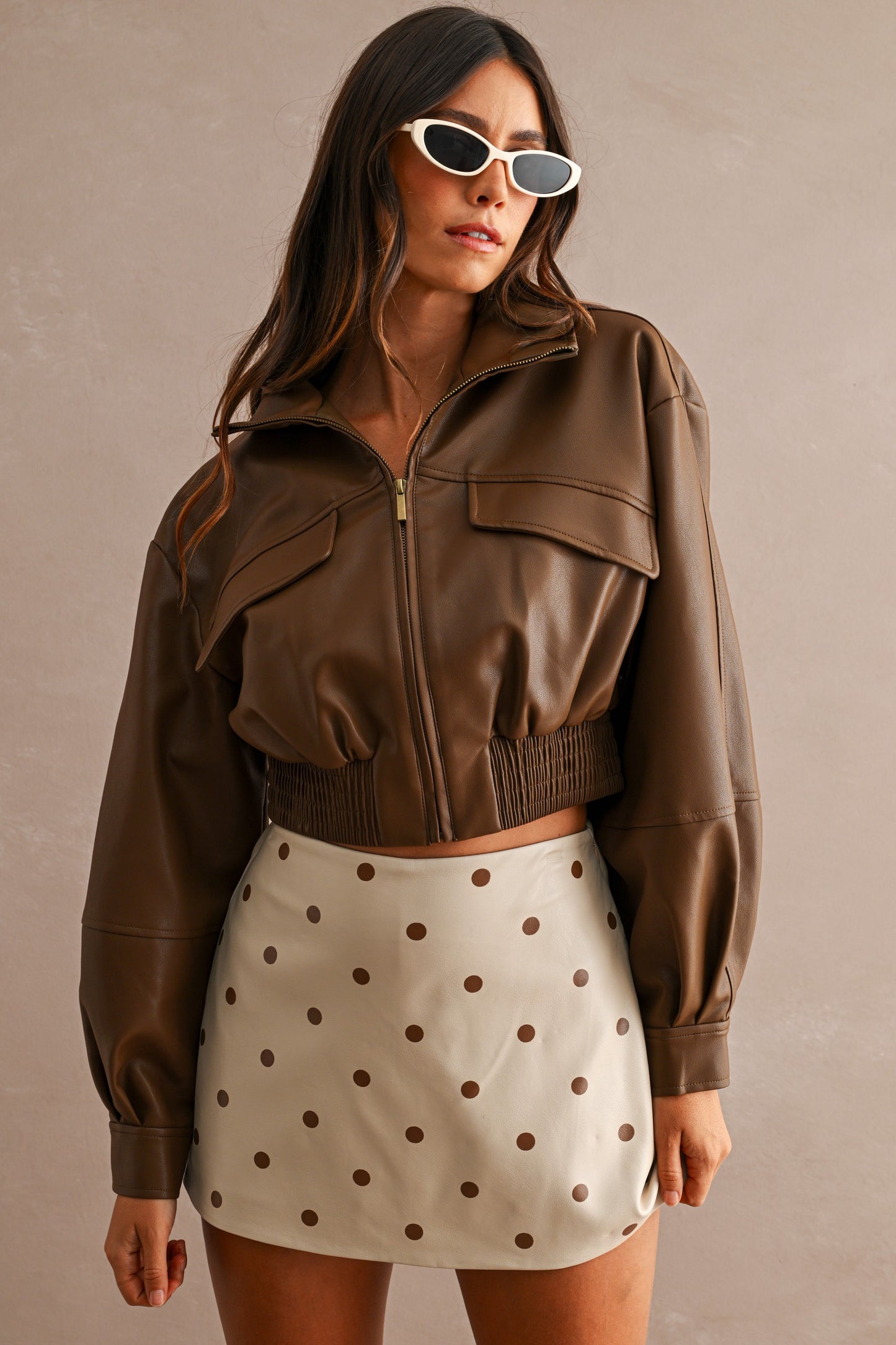 Cropped Leather Jacket (2 colors)