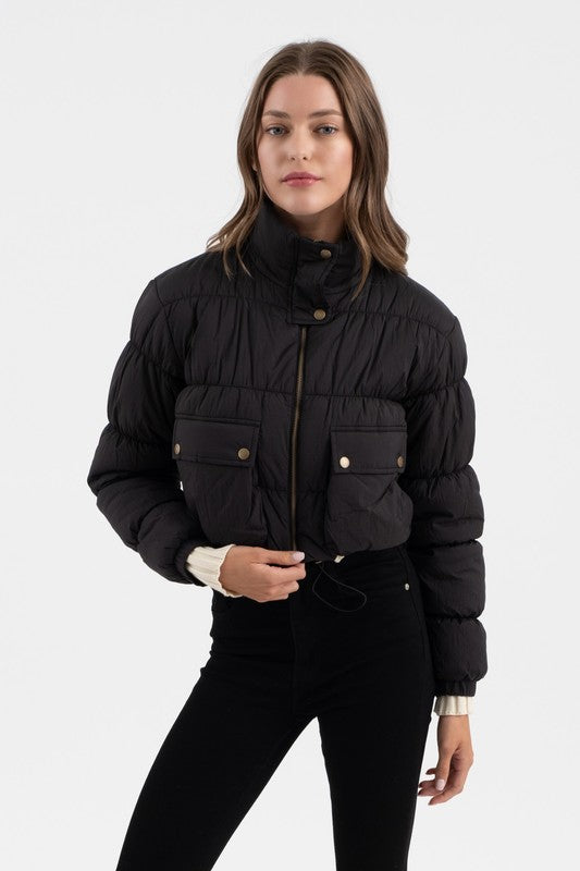 Crop Zip Up Puffer Jacket (2 colors)