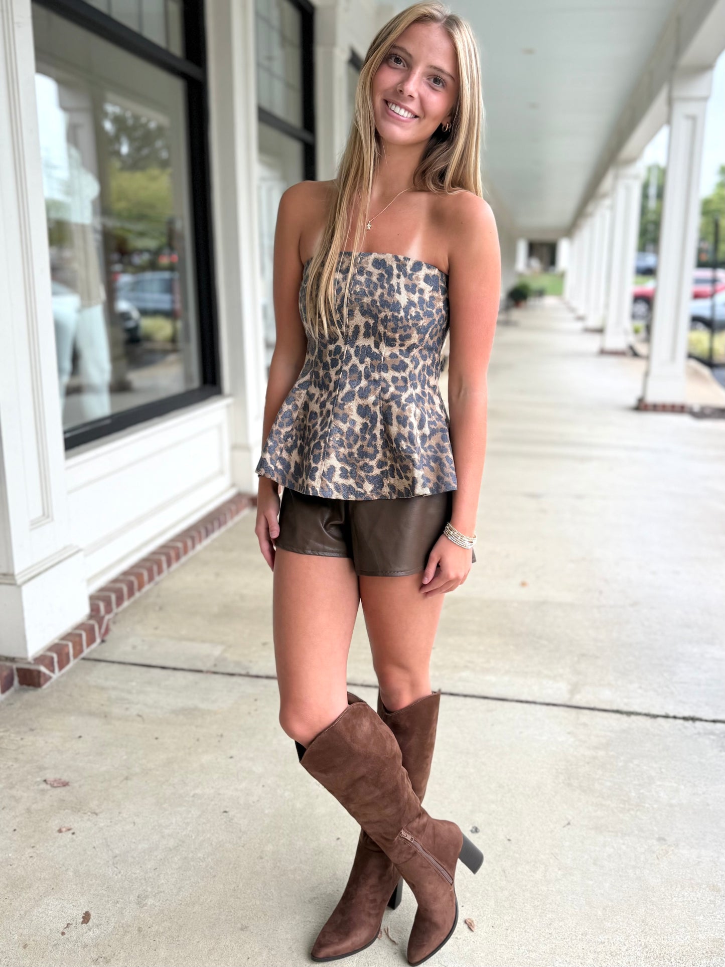 Coffee Bean Leather Mini Short