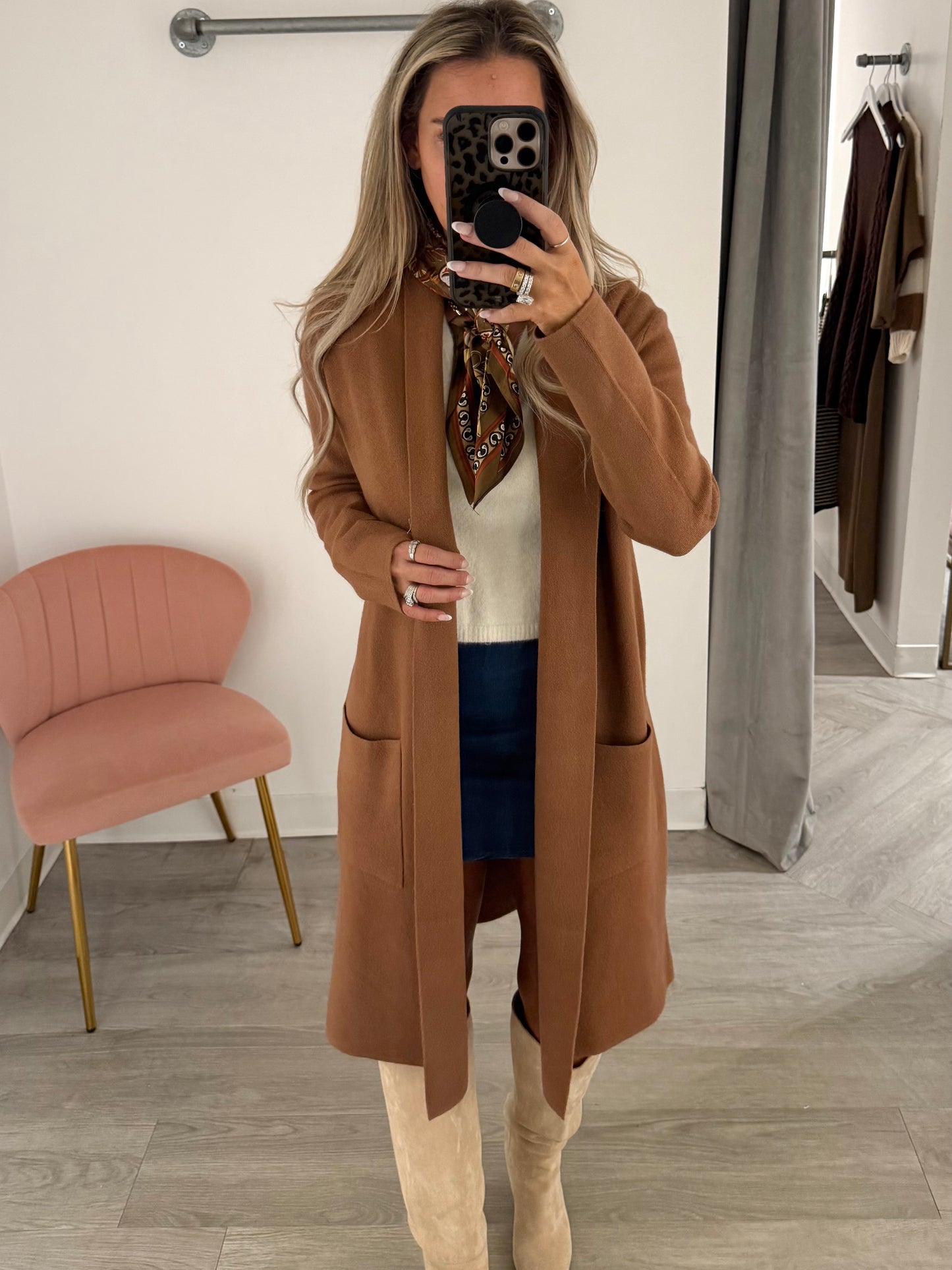 Camel Long Soft Cardigan