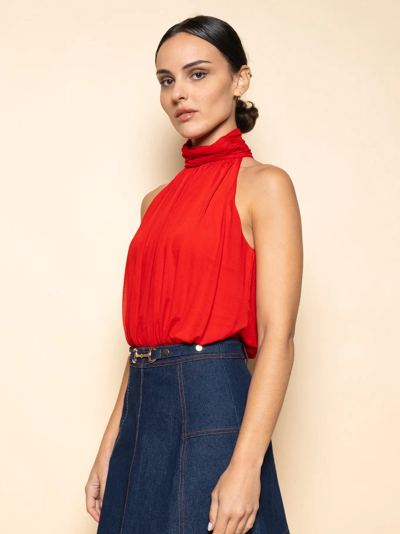 Red Halter Bodysuit