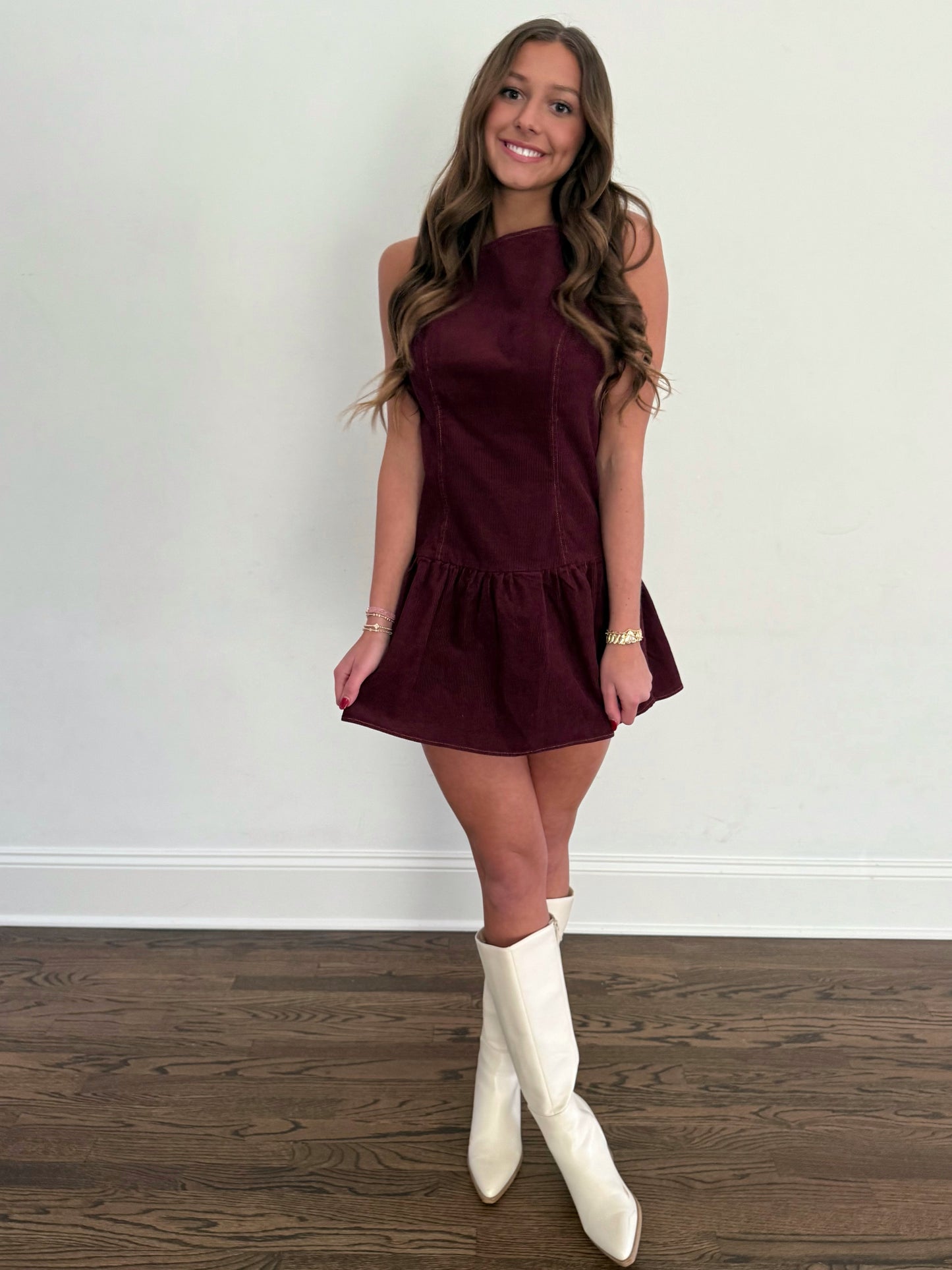 Wine Low Waist Dress