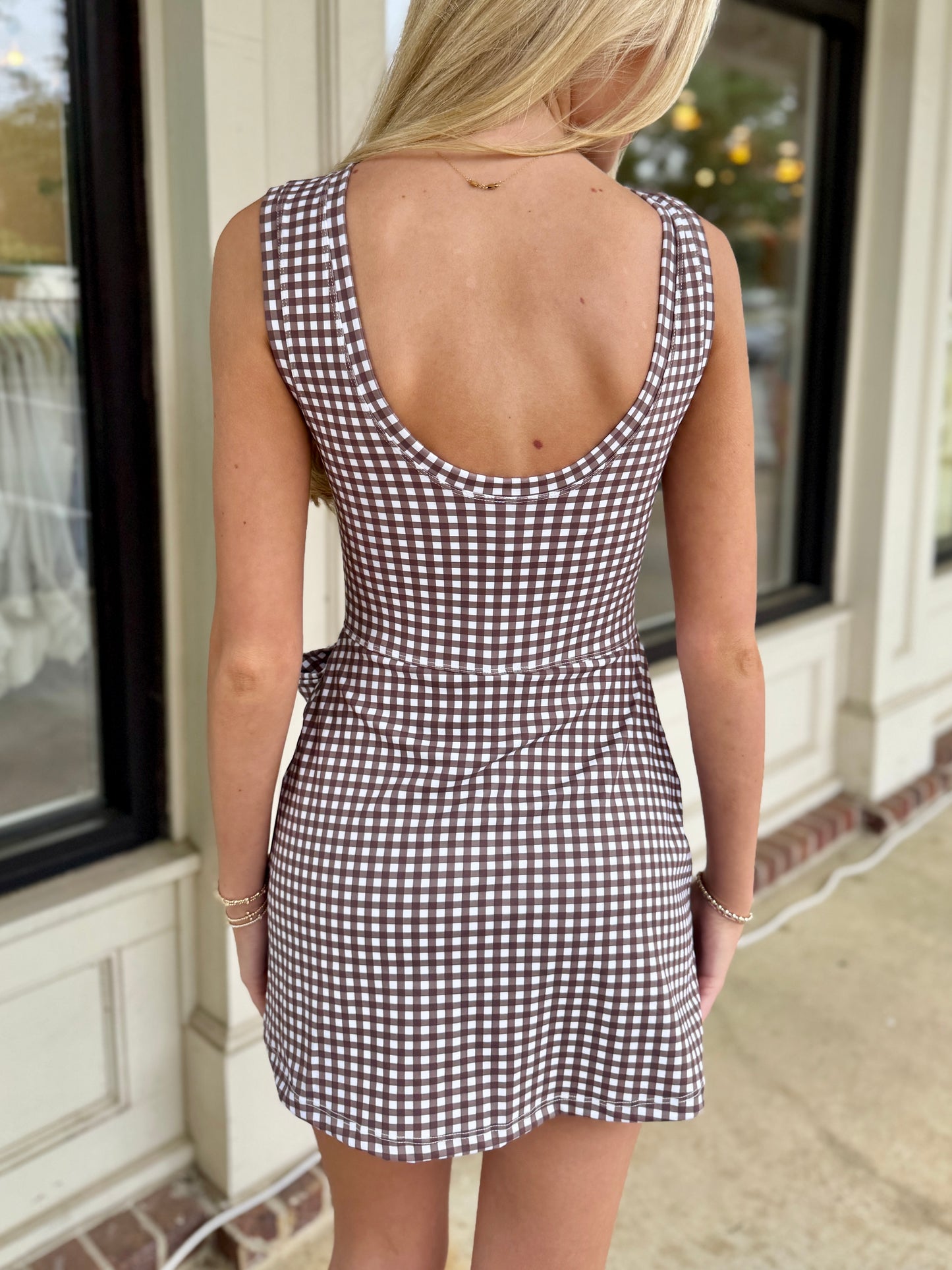 Gingham Wrap Tie Front Dress (3 Colors)