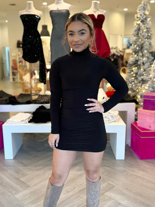 Black Cinched Mini Dress