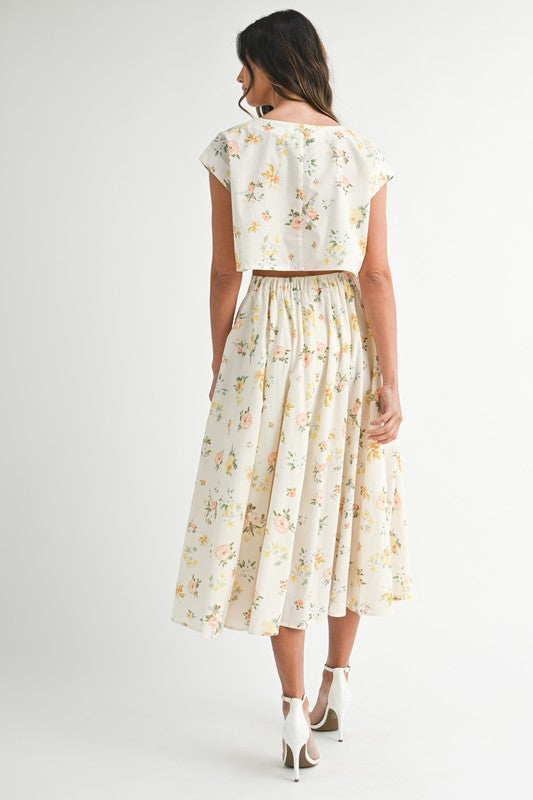 Cream/Yellow Floral Skirt