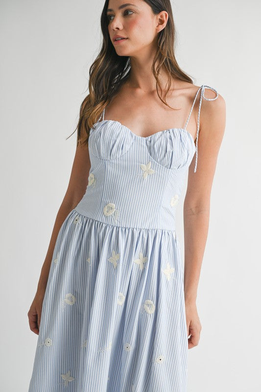 Blue Drop Waist Midi