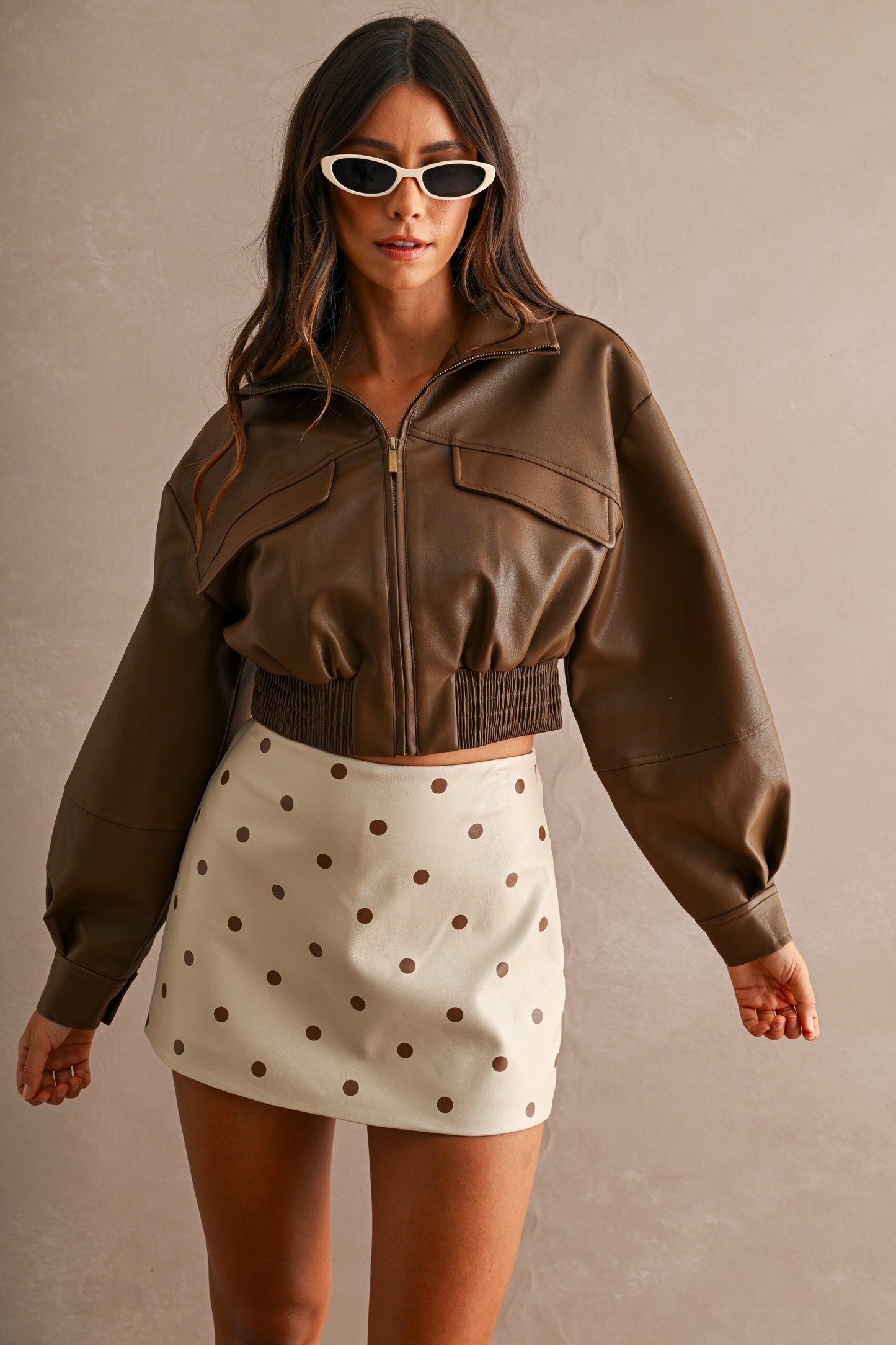 Cropped Leather Jacket (2 colors)