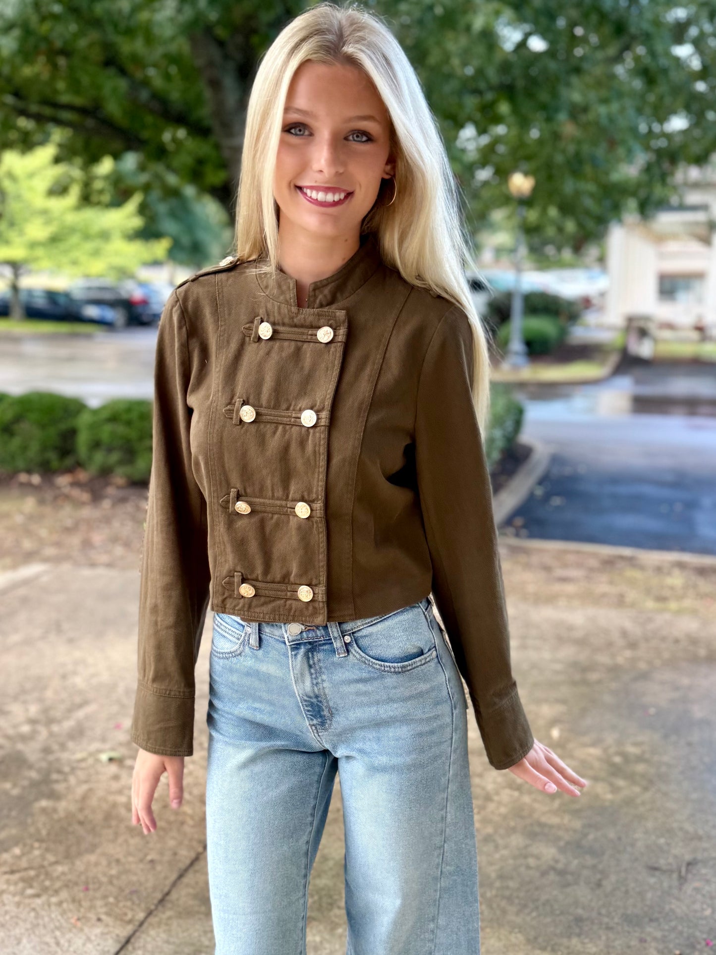 Olive Fireman Clasp Jacket