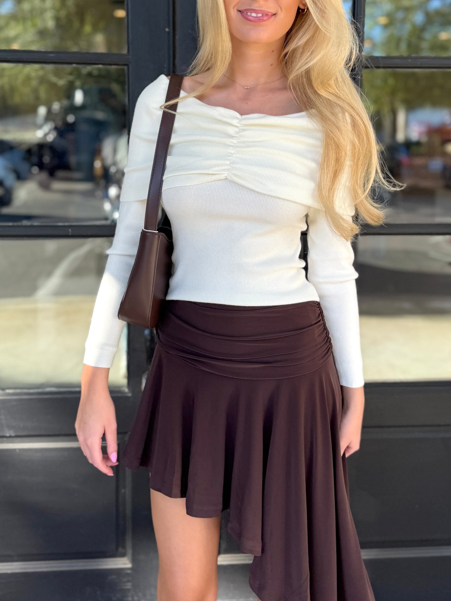Cream Cinched O/S Sweater