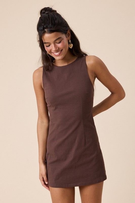Chocolate Classy Mini Dress
