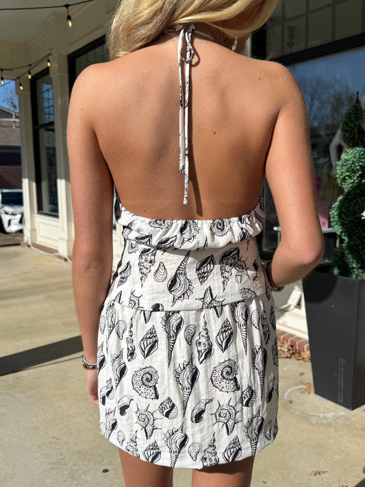 Conch Shell Beaded Halter Top