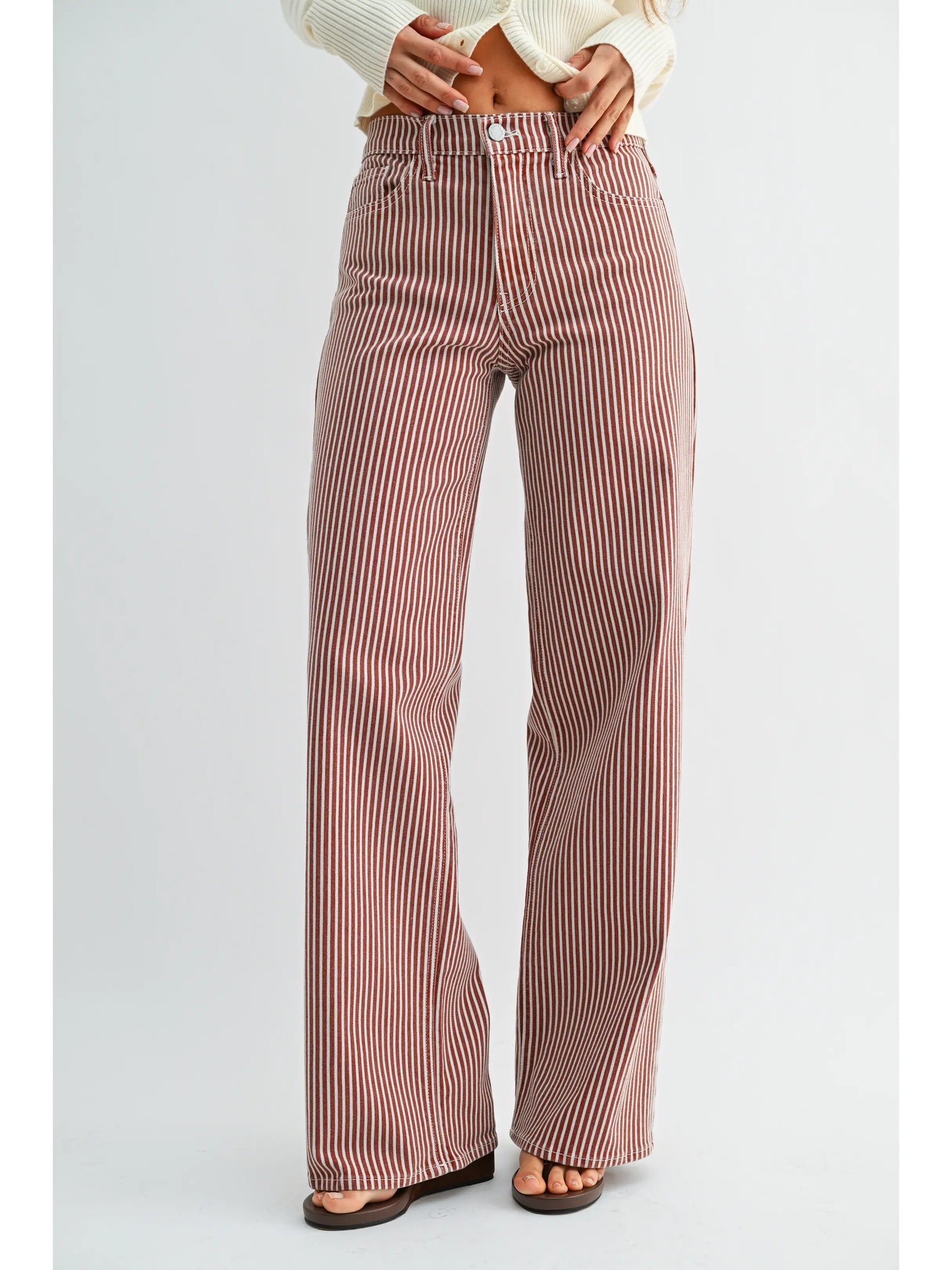 Sienna Stripe Wide Leg Jean
