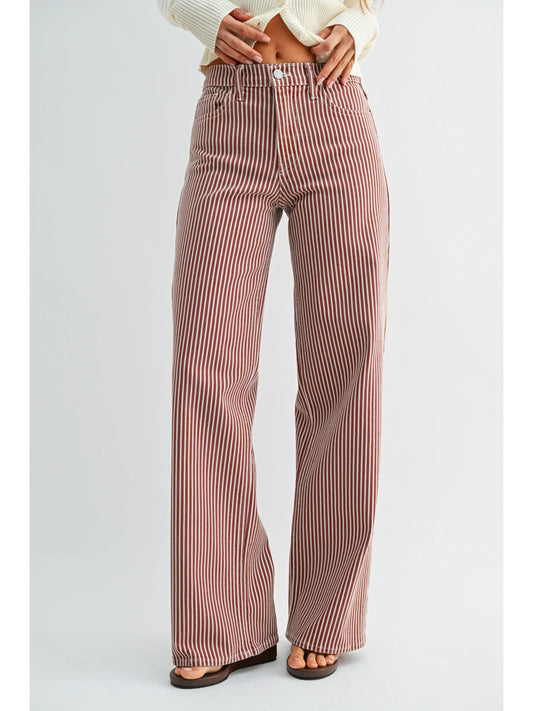 Sienna Stripe Wide Leg Jean