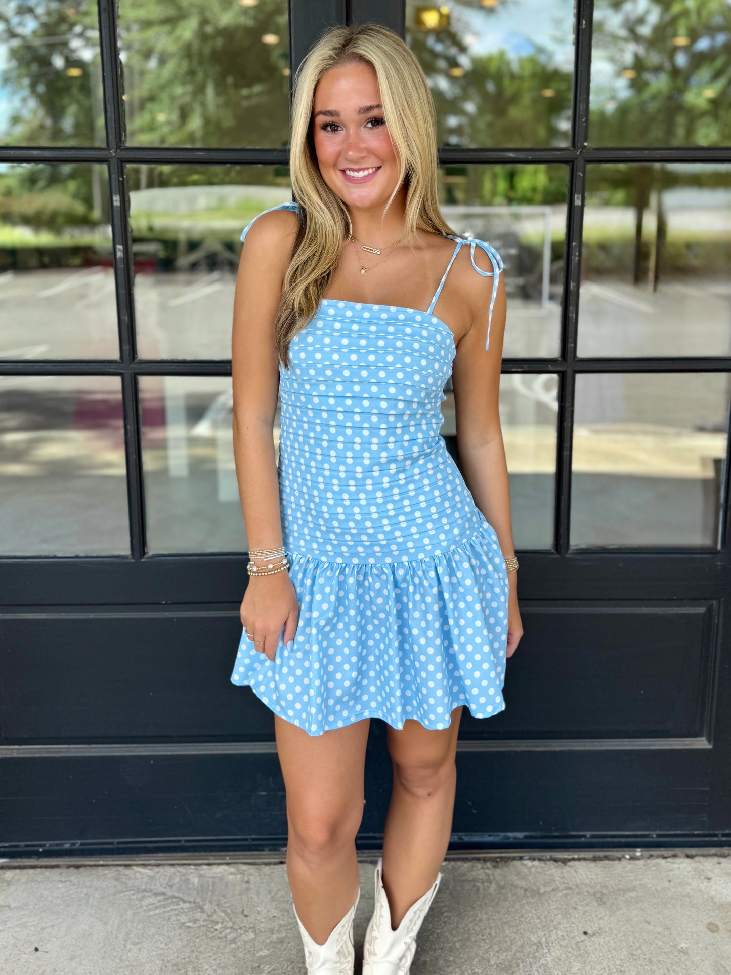 Polka Dot Pleated Mini (4 colors)