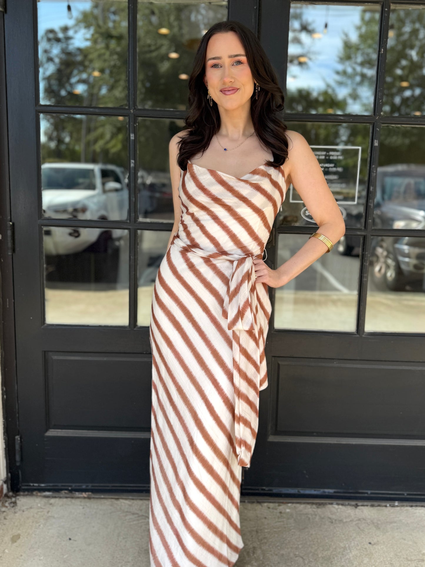 Mocha/White Cowl Scarf Maxi