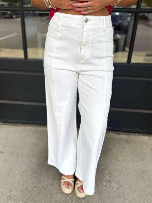 White Denim Wide Leg Pant