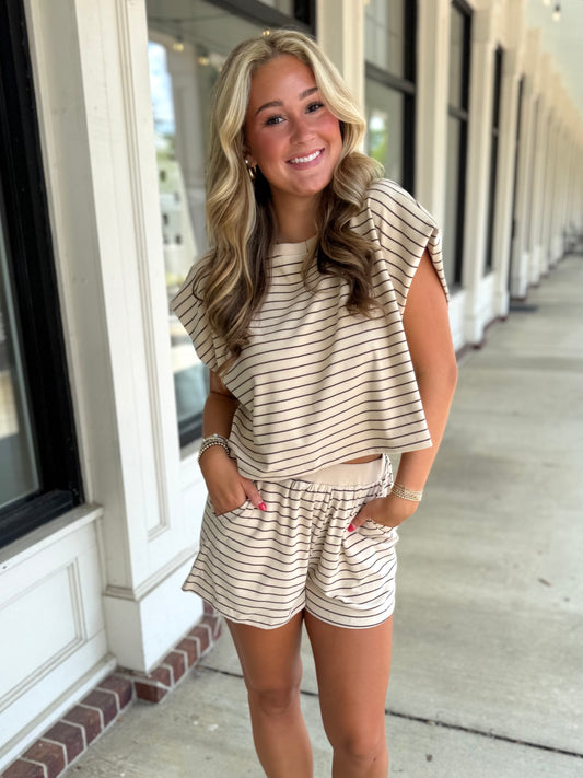 Espresso Stripe Sleeveless Top
