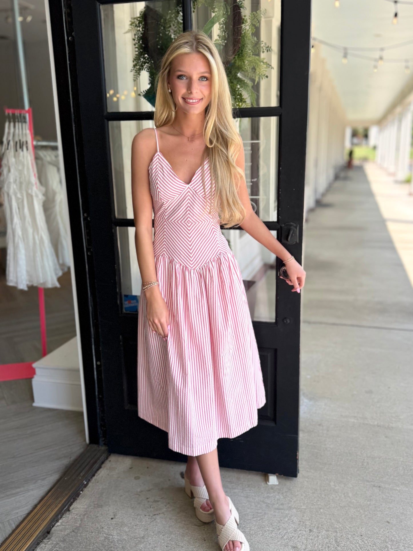Stripe Wavy Waist Midi (2 colors)