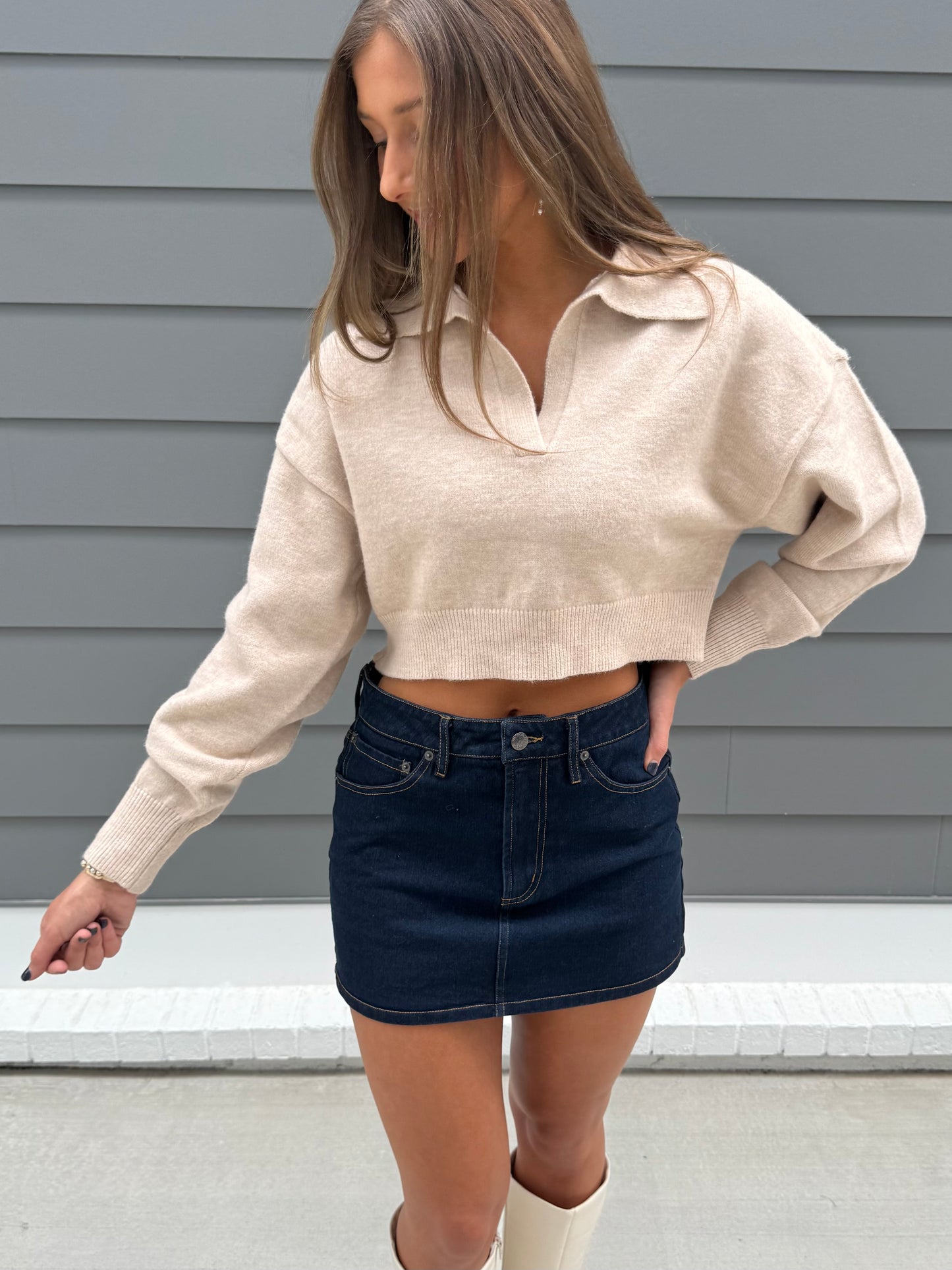 Collared Knit Sweater