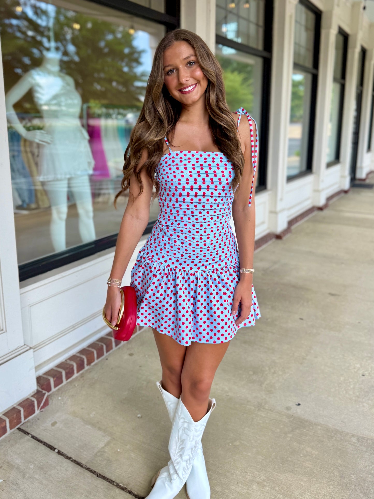 Polka Dot Pleated Mini (4 colors)