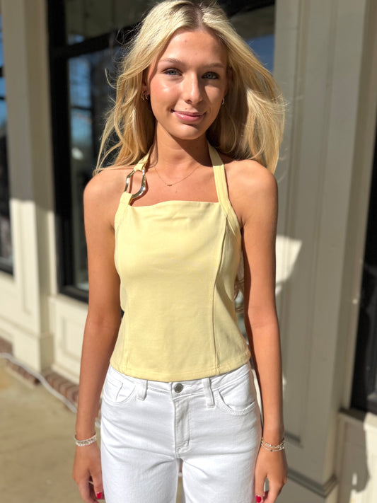 Yellow Gold Hardware Halter Top