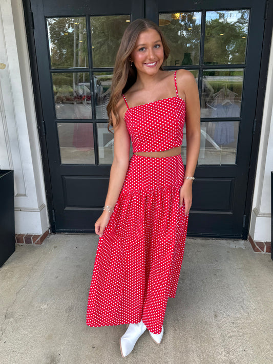 Dot Flare Maxi Skirt (3 colors)