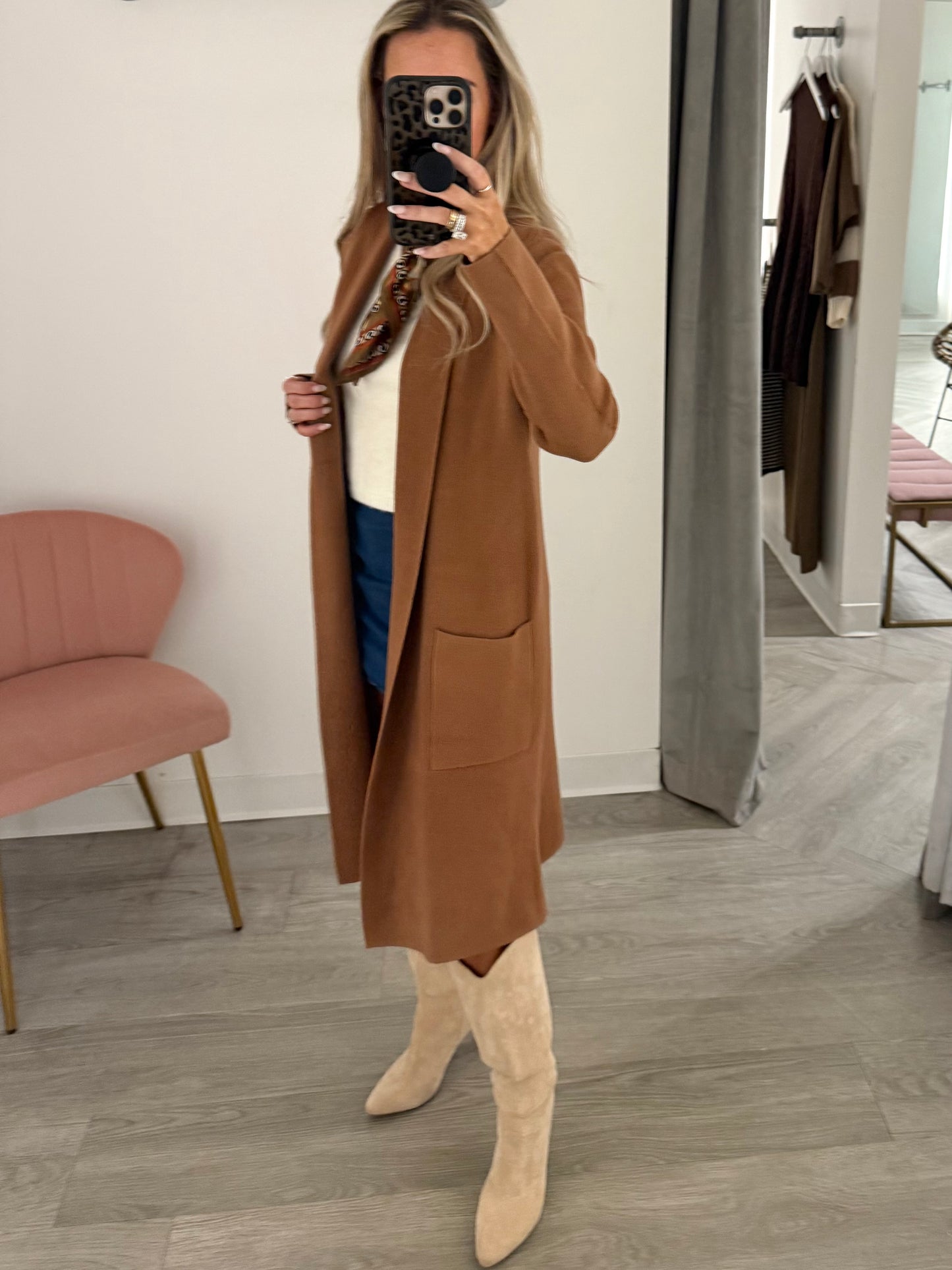 Camel Long Soft Cardigan