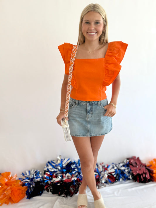Sunkist Ruffle Sleeve Top
