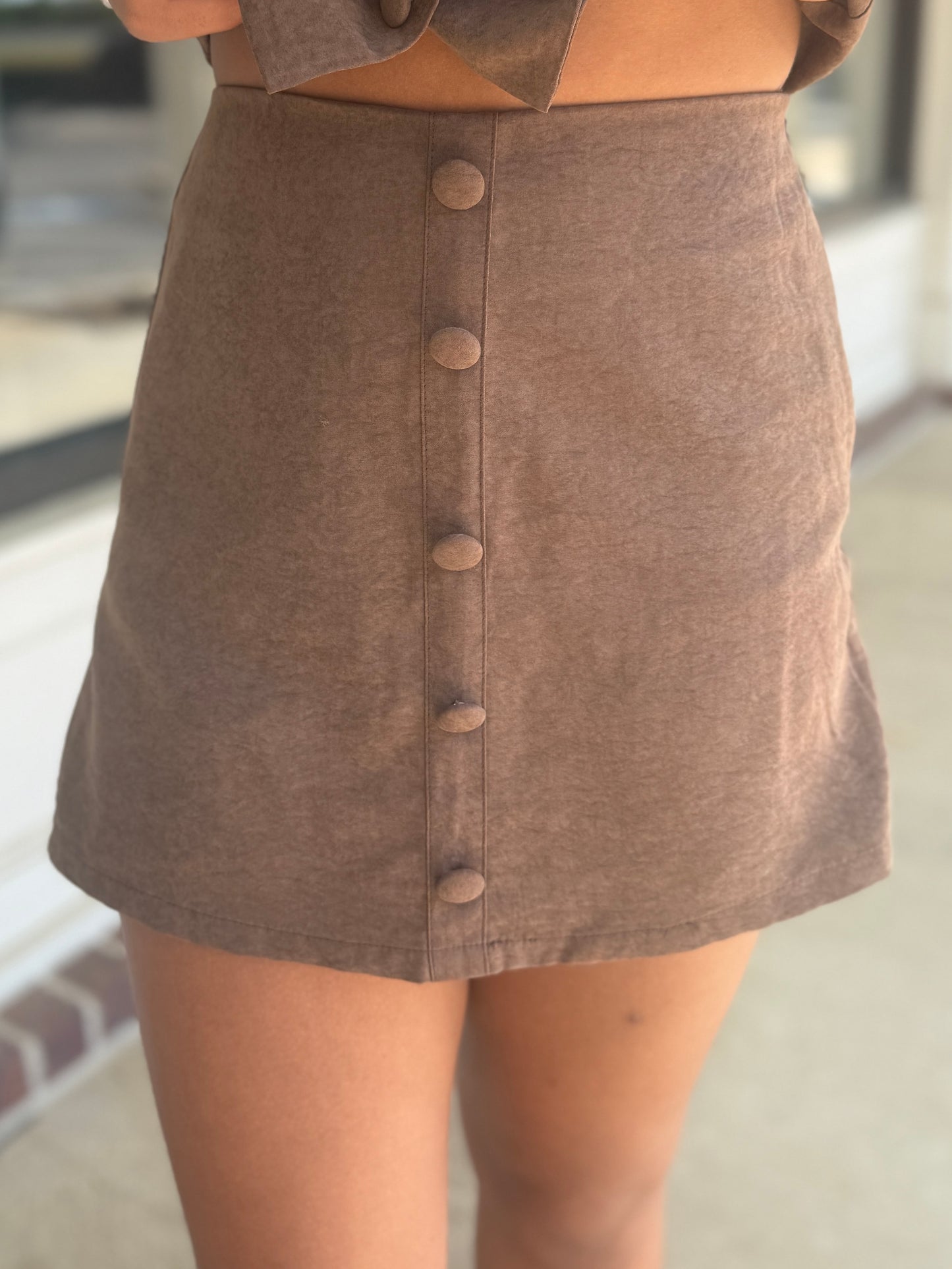 Cocoa Suede Skirt