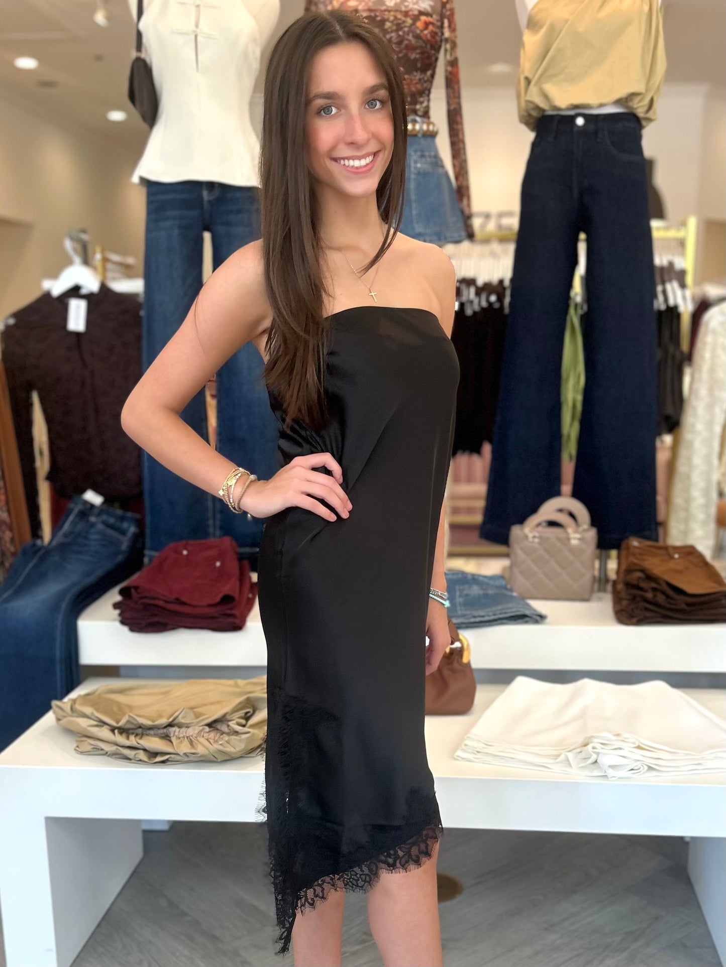Black Tube Lace Dress