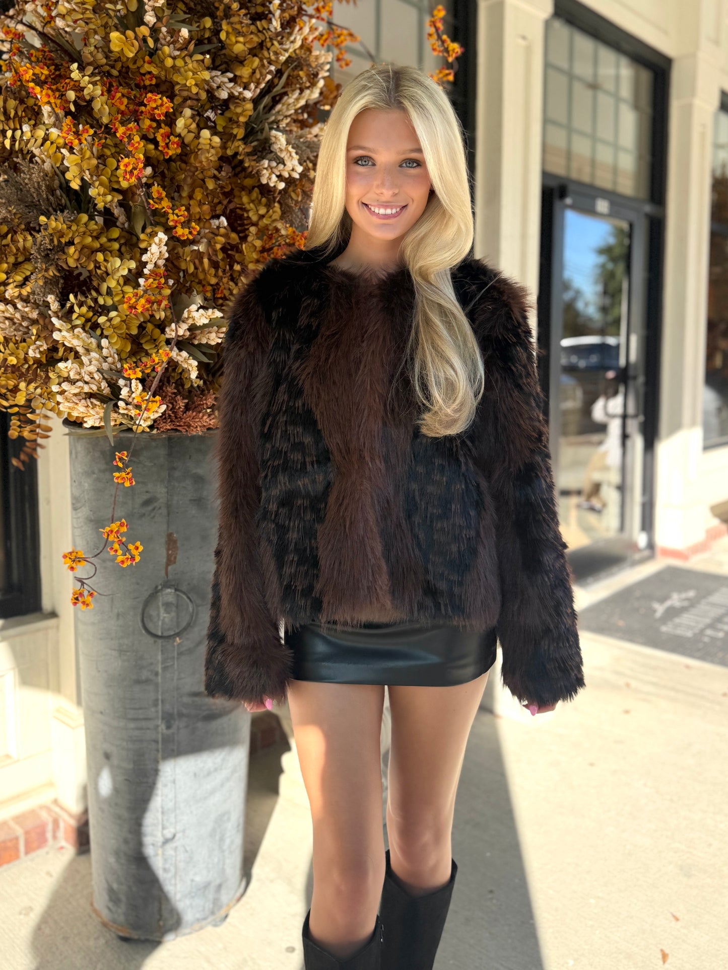 Mocha Melange Fur Jacket
