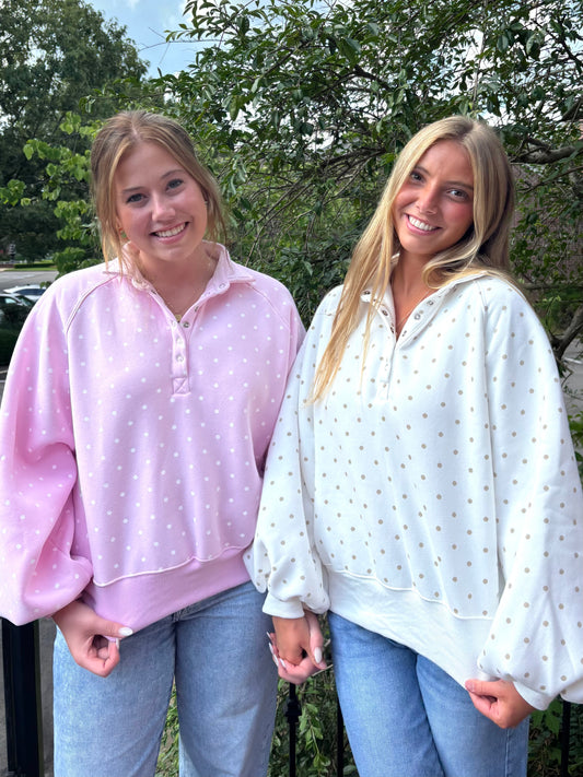 Dotted Piper Snap Sweater (2 colors)