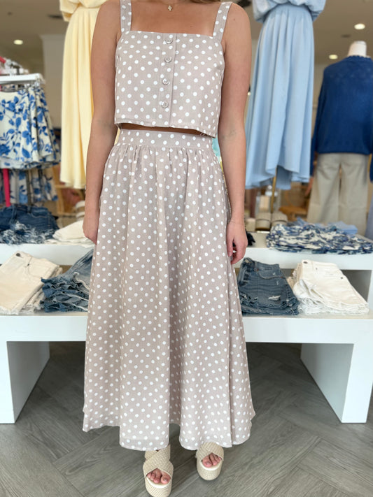 Mauve Polka Dot Skirt