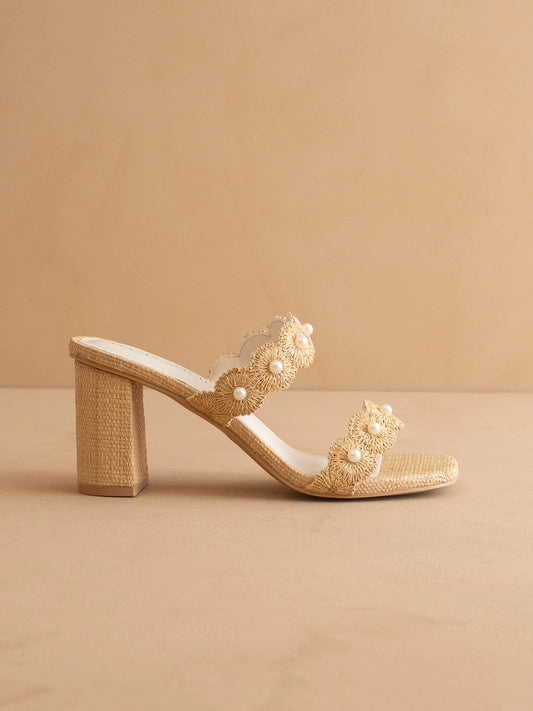 Helena Natural Pearl Block Heel