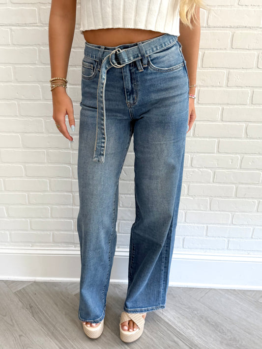 Dark Denim High Rise W/ Belt