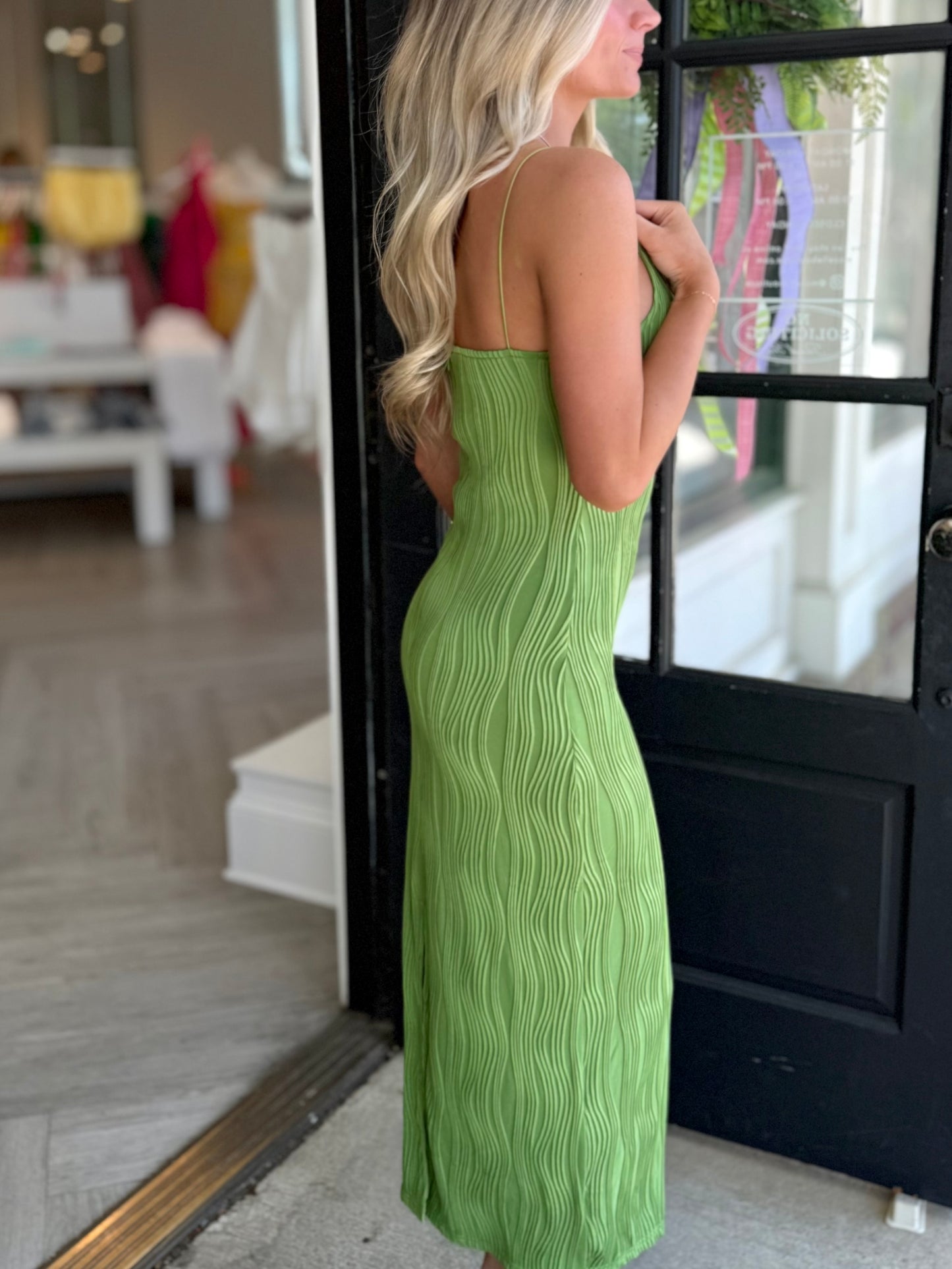 Kiwi Square Neck Slim Maxi