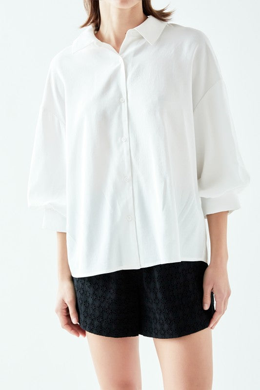 Ballon Sleeve Shirt (2 colors)
