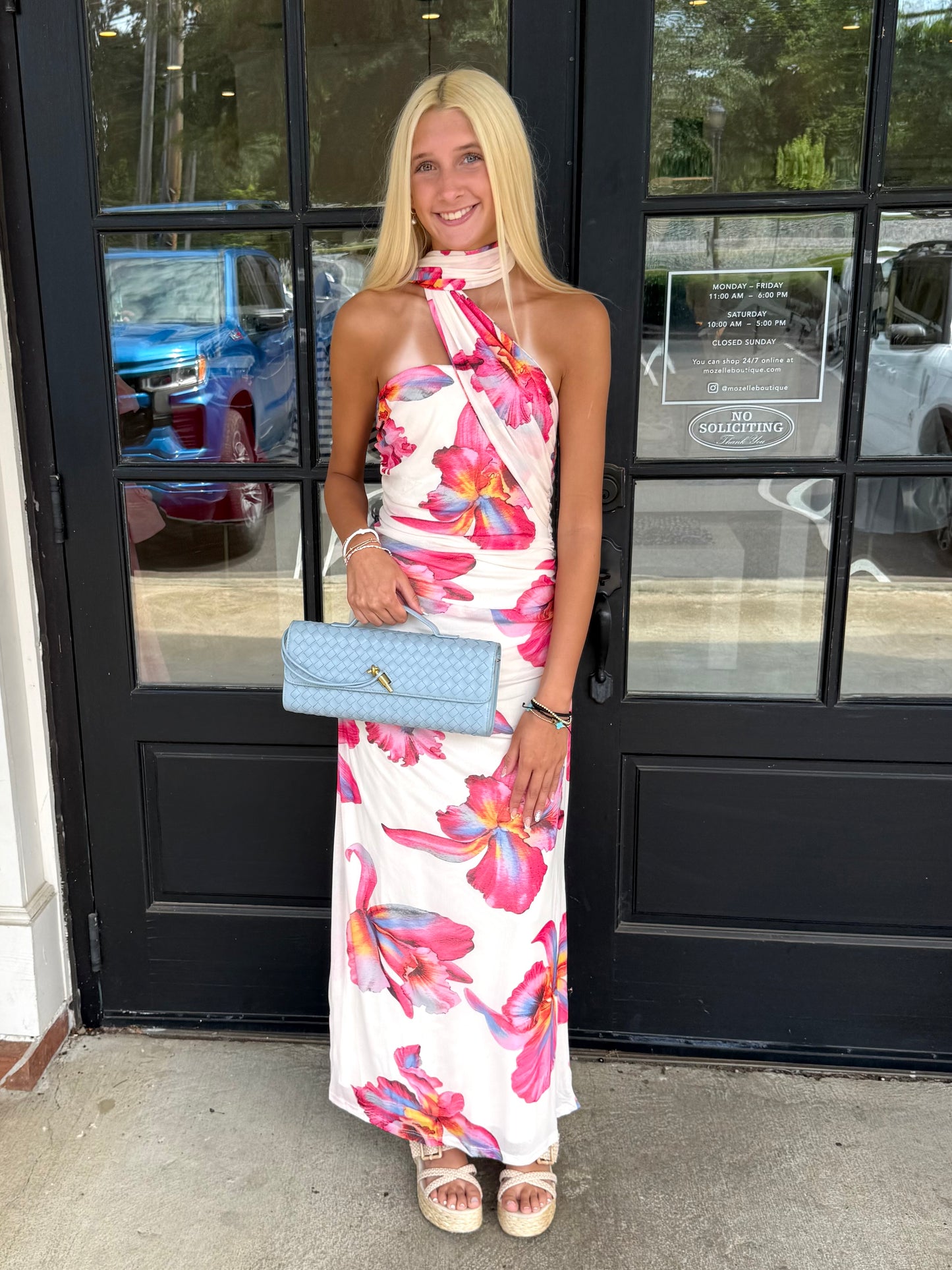 Ivory Floral Scarf Maxi
