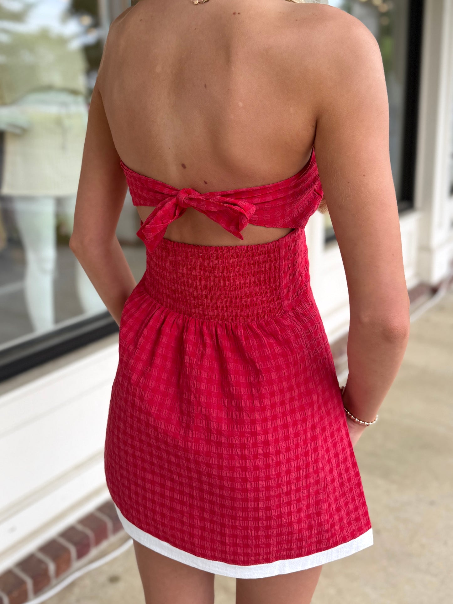 Strapless Ribbon Trim Mini