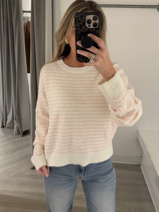 Pink Whisper Stripe Sweater