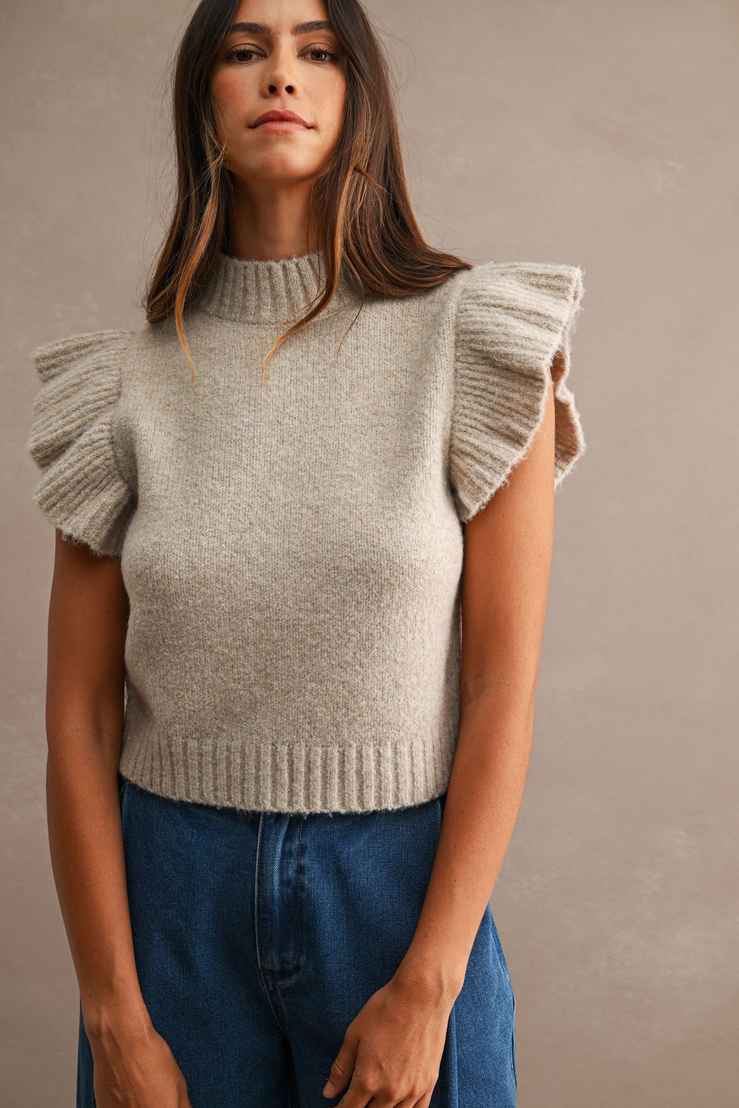Knit Ruffled Vest (5 colors)