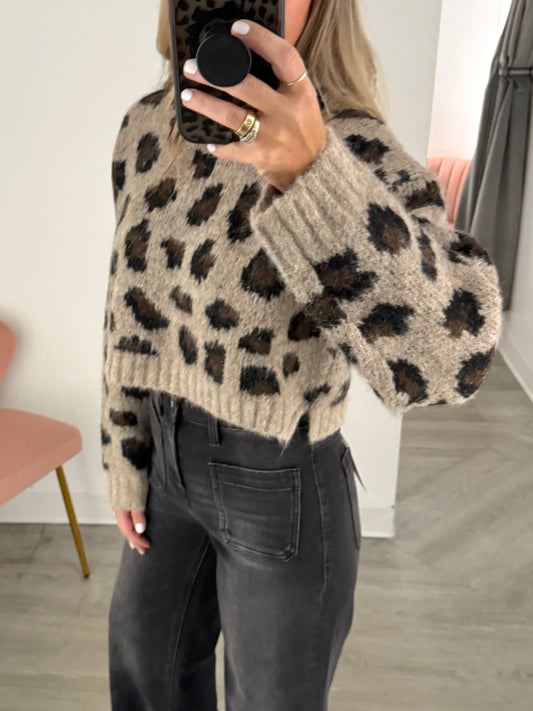 Leopard Knit Pullover